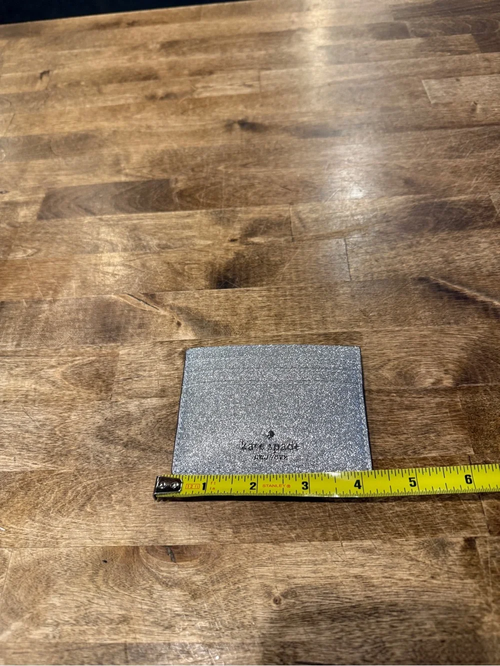 Kate Spade New York Glimmer Small Slim Cardholder Silver
